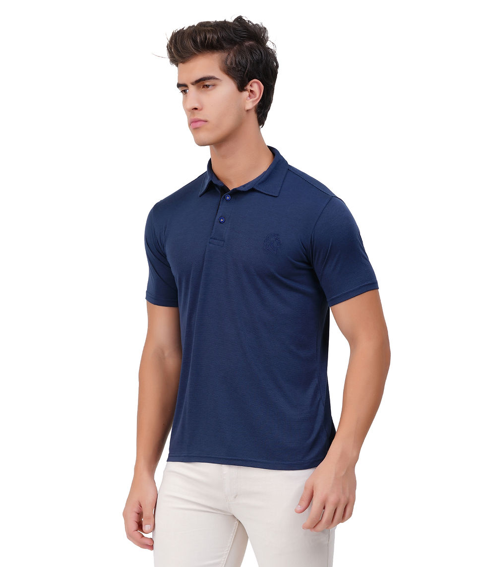 Thumbnail: Men's Collar Tees - Navy