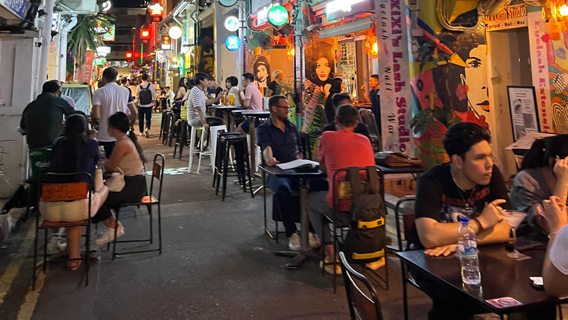 Streets Closed to Traffic at Haji Lane in Kampong Glam 