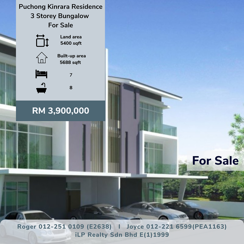 Puchong Kinrara Residence 3 Storey Bungalow For Sale
