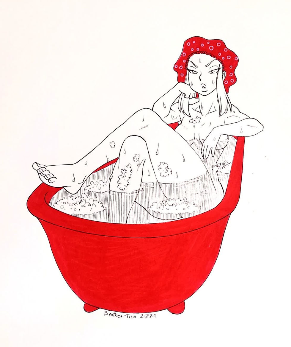 huevember pinup 2021 n10 bathtub