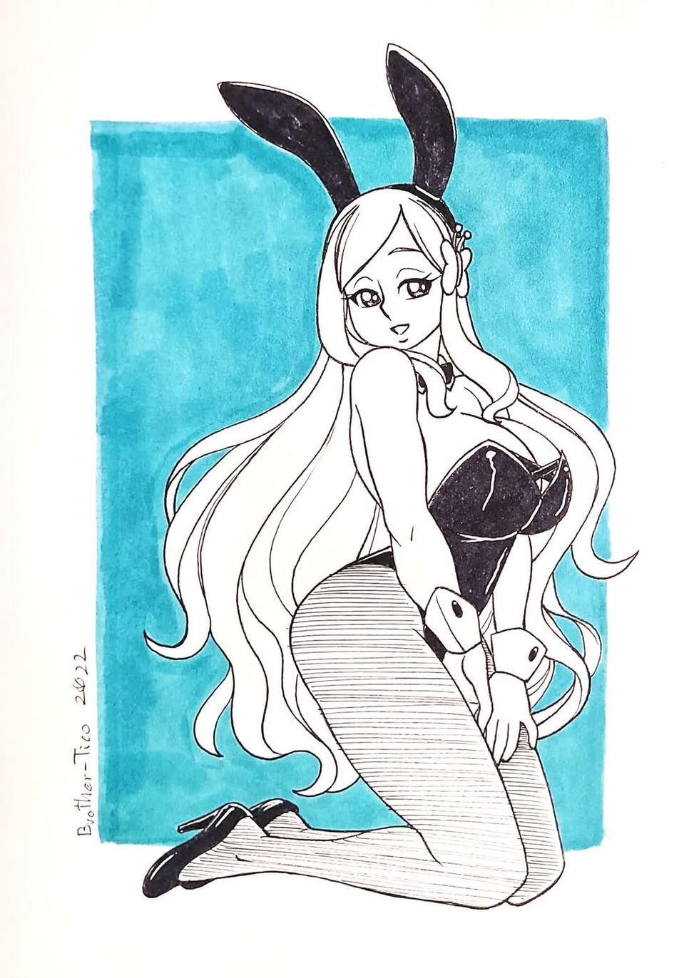 huevember pinup 2022 n22 fluttershy bunny suit
