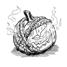inktober 2021 knot pumpkin head