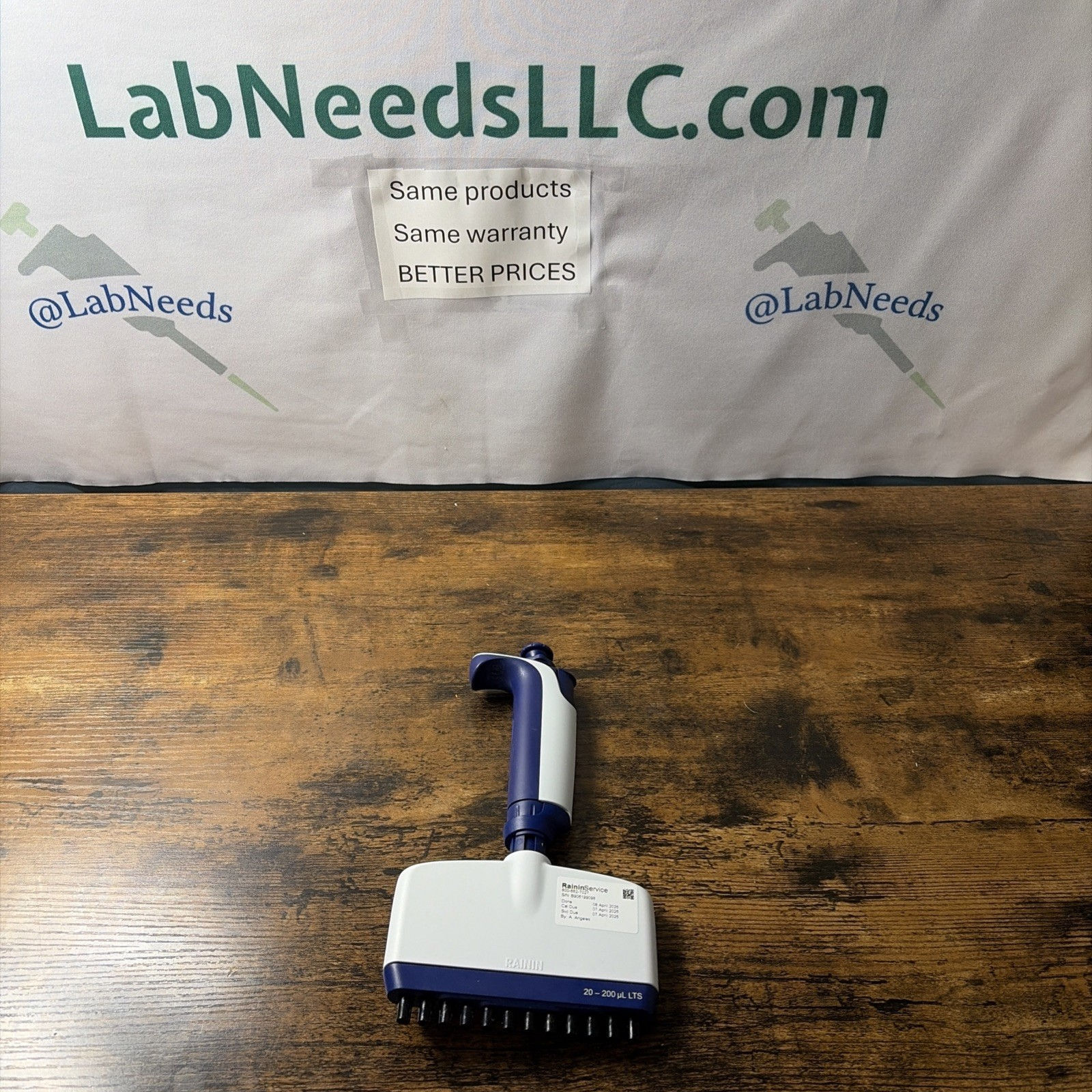 RAININ PipetLite L12-200 XLS+ LTS Pipette Calibrated by Rainin April 2026