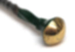 Thumbnail: HAND FORGED BRASS KNOB HANDLE FIRE POKER WITH TWISTS - 485MM