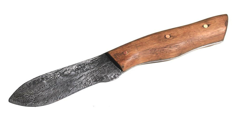 Thumbnail: RUSTIC DAMASCUS WIRE ROPE DROP POINT RECURVE BLADE KNIFE