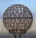 Thumbnail: STUDDED  HORSESHOE SPHERE / BALL / GLOBE GARDEN SCULPTURE ON STAND