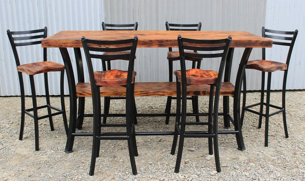 Thumbnail: SOLID UNIQUE EYECATCHING 7 PIECE INDOOR / OUTDOOR BAR SETTING -BUILT TO LAST!