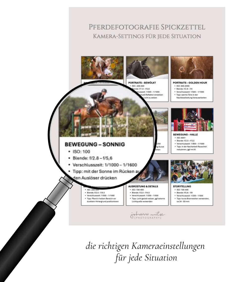 Pferdefotografie Spickzettel von Johanna Milse