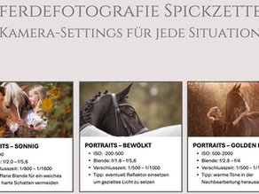 Pferdefotografie Spickzettel als pdf - Kompakt, klar und immer griffbereit
