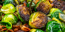 Oven Roasted Brussel Sprouts with Bacon and Red Wine Vinegar