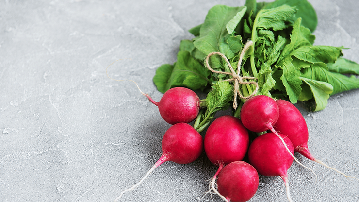 A bundle of radishes.