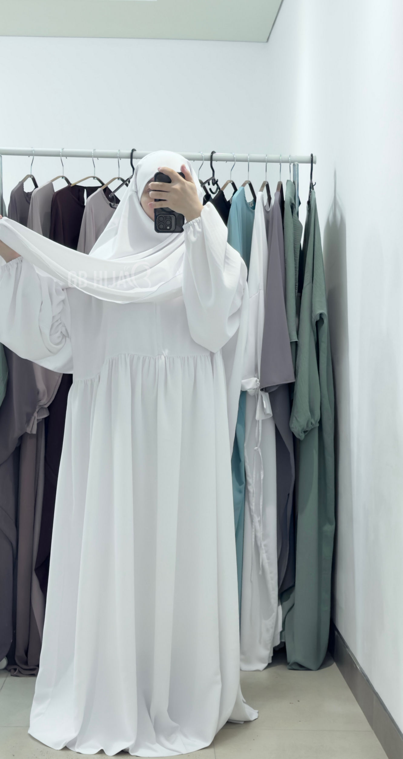 Dahlia Abaya Khimar Set - White