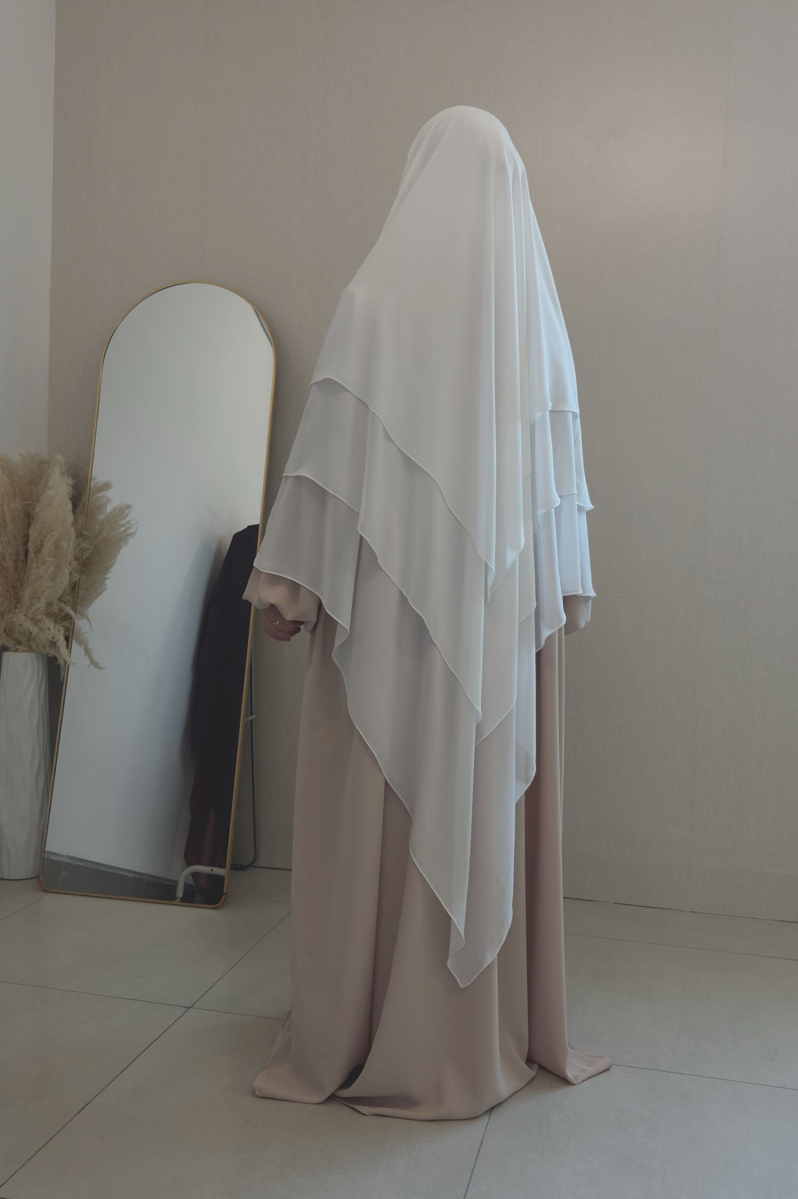 Long Chiffon Khimar - Off White