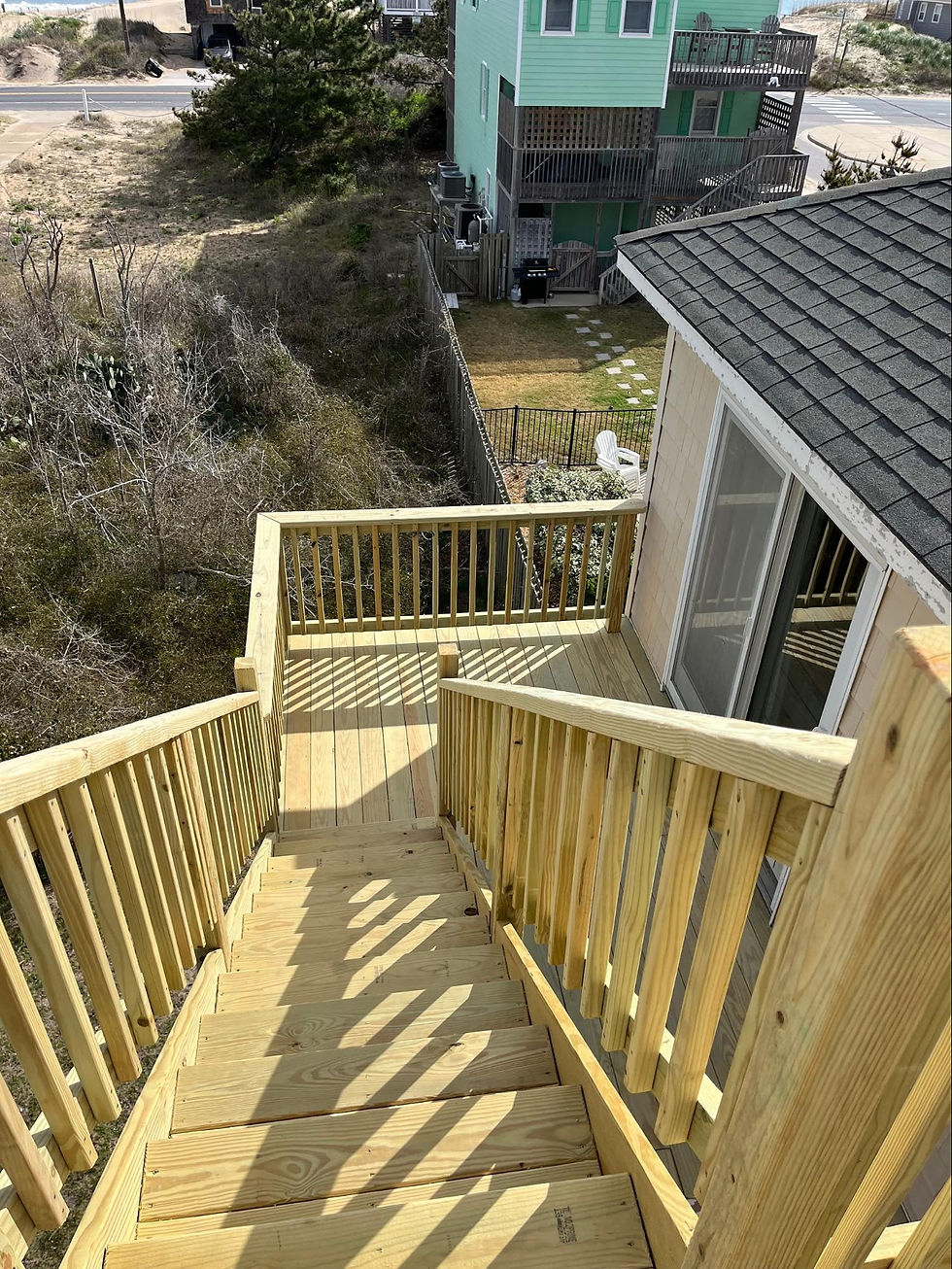 stairway of new deck build