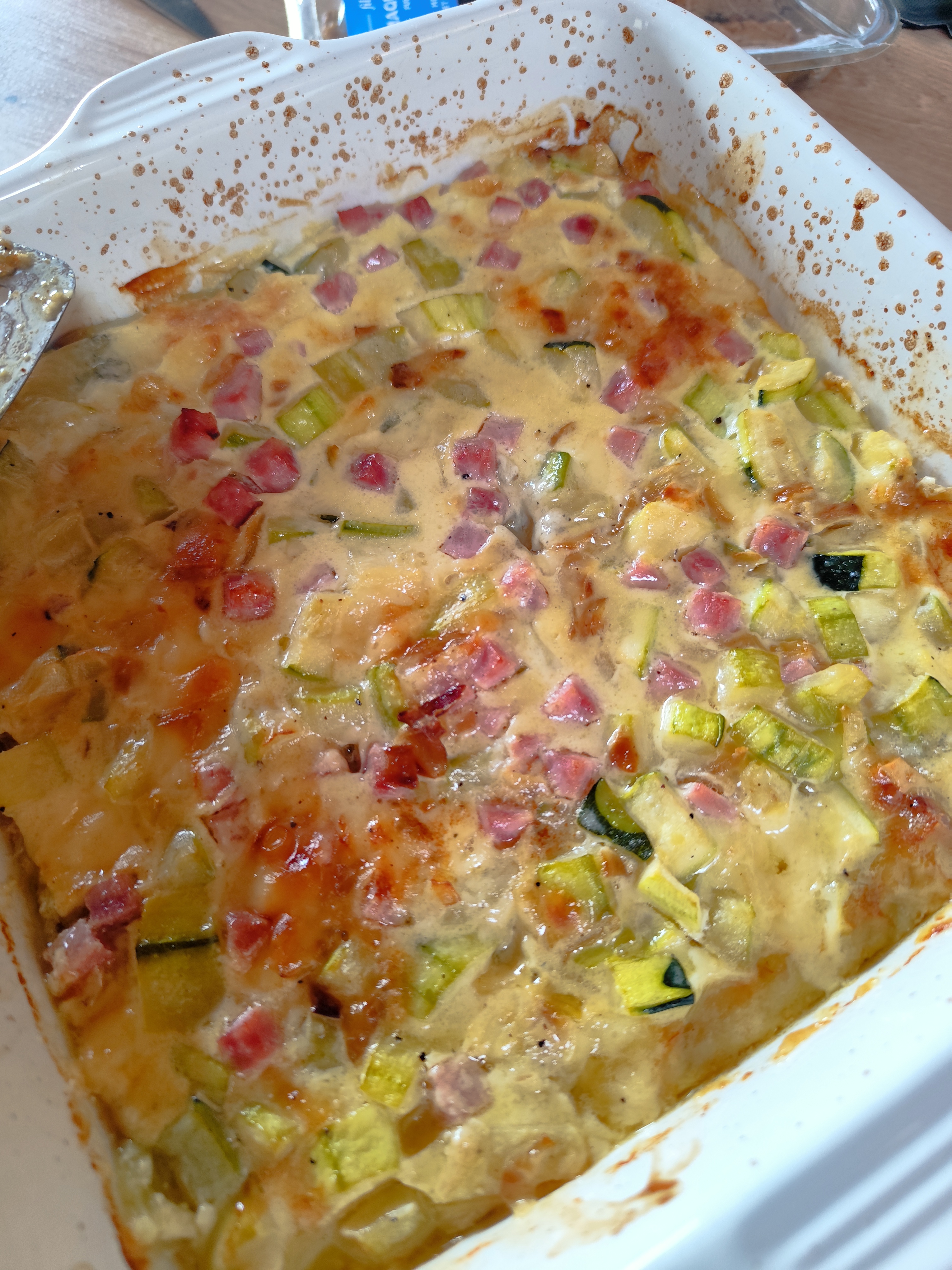 gratin de courgettes et jambon (ou autre!)