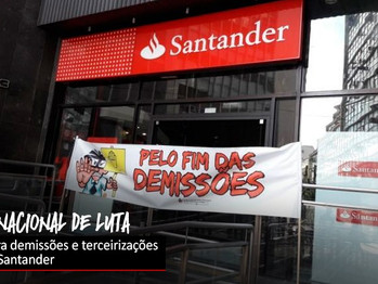 Bancários protestam contra demissões no Santander