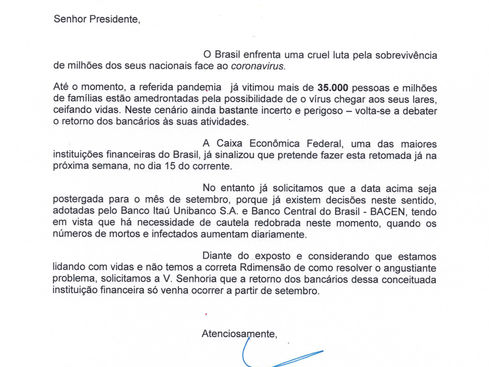 Contec solicita que retorno na CAIXA seja só em setembro
