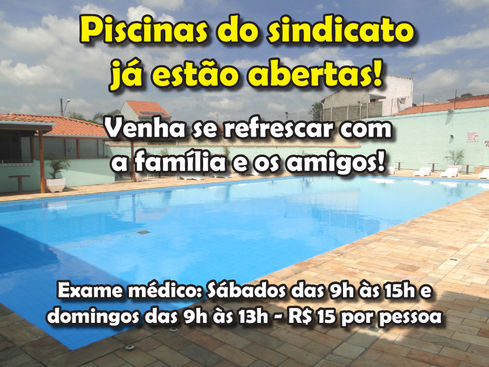 Piscinas do Sindicato já estão abertas!