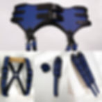 Leather Outfit Harness Gear in blue