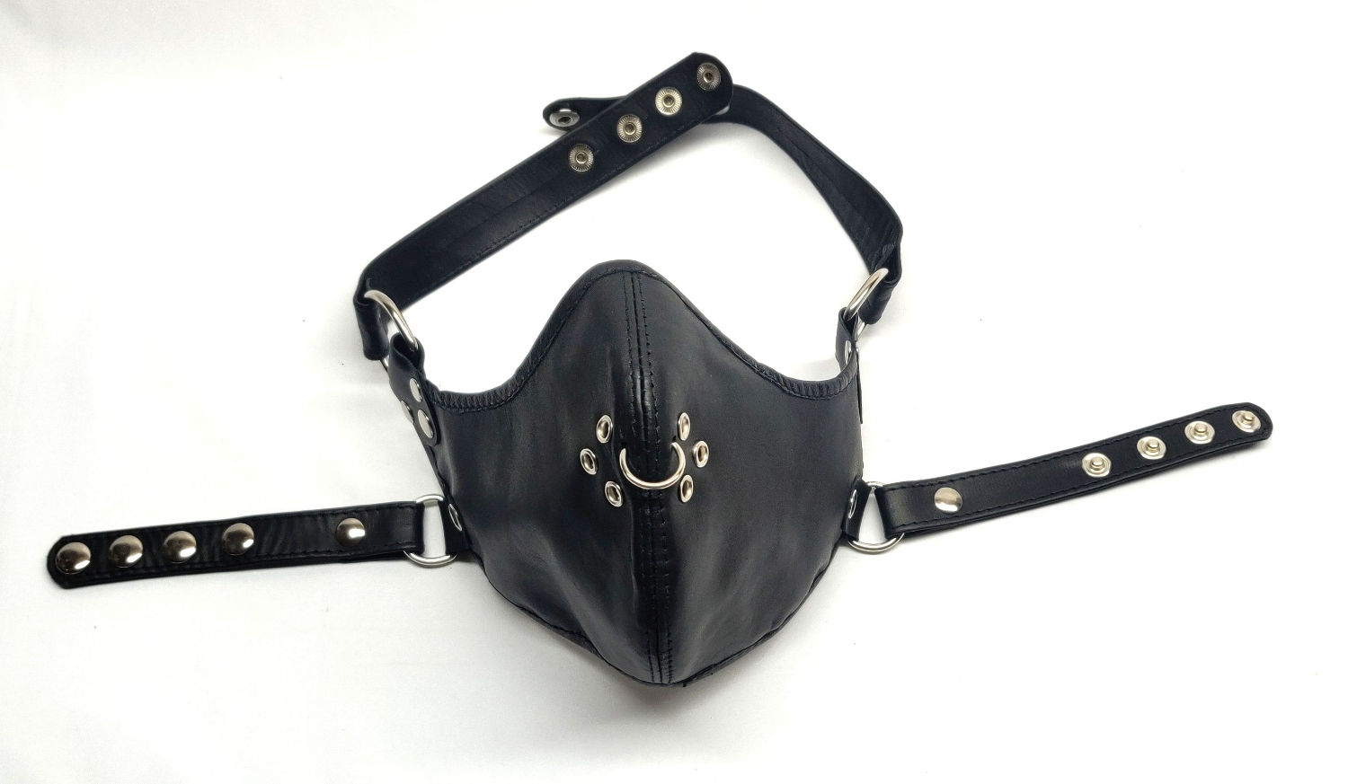leather bull mask for men front view
