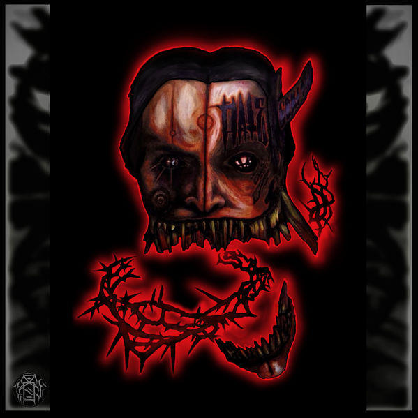 Ein dunkles Wesen mit einem breiten Mund und einer Dornenstrauchzunge