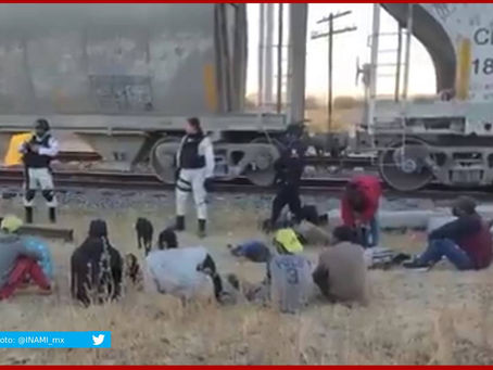 Retienen a 23 migrantes que viajaban a bordo del tren en Serdán