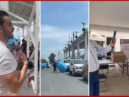 Irrumpe Toño López en entrega de tinacos; Ayto. lo acusa de obstrucción