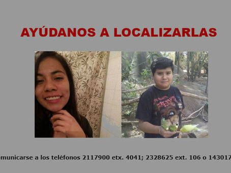 Se solicita colaboración para ubicar a dos menores