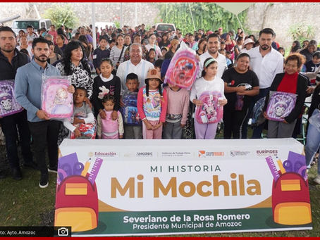Con programa “Mi Historia Mi Mochila” entregan más de 200 mochilas a diferentes alumnos de Amozoc