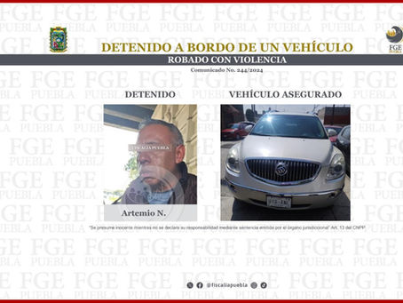Detenido a bordo de un vehículo robado con violencia