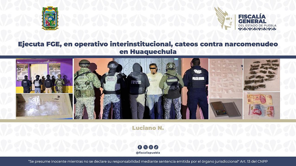 Luciano 'N' fue detenido durante el cateo en el inmueble de la calle 10 Norte.