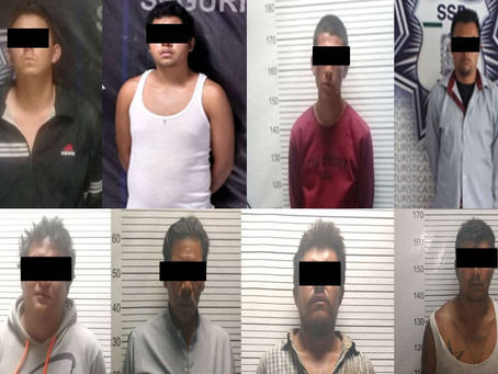 Detienen a 8 hombres por su participación en actos fuera de la ley