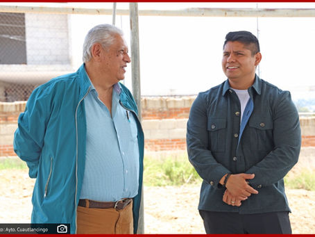 Supervisa Omar Muñoz arco techo en San Lorenzo Almecatla