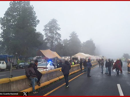 Cumplen un día, bloqueos sobre la pista México-Puebla y el Arco Norte