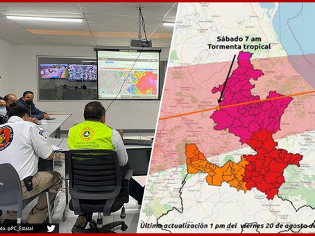 Encienden alertas 63 municipios de Puebla por impacto del huracán Grace
