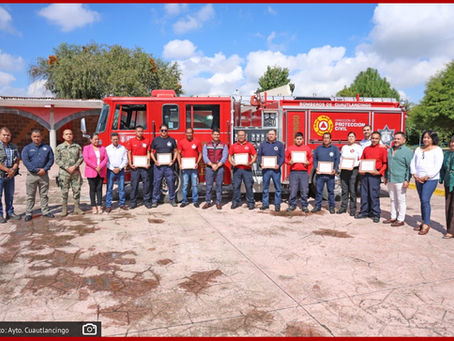 Reconoce Omar Muñoz labor del cuerpo de bomberos de Cuautlancingo