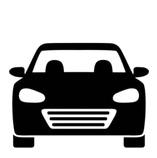 Front view of car silhouette