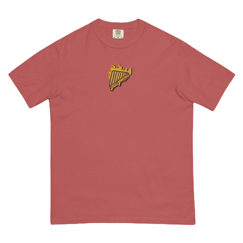 Thumbnail: Flaming Grilled Cheese T-Shirt - Embroidered Design