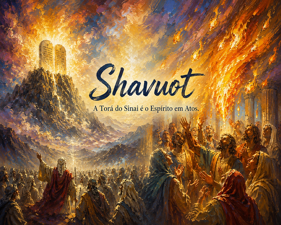     Shavuot: A Torá sendo outorgada no Sinai e O Espírito do SENHOR vindo sobre Israel, em Atos dos Apóstolos.