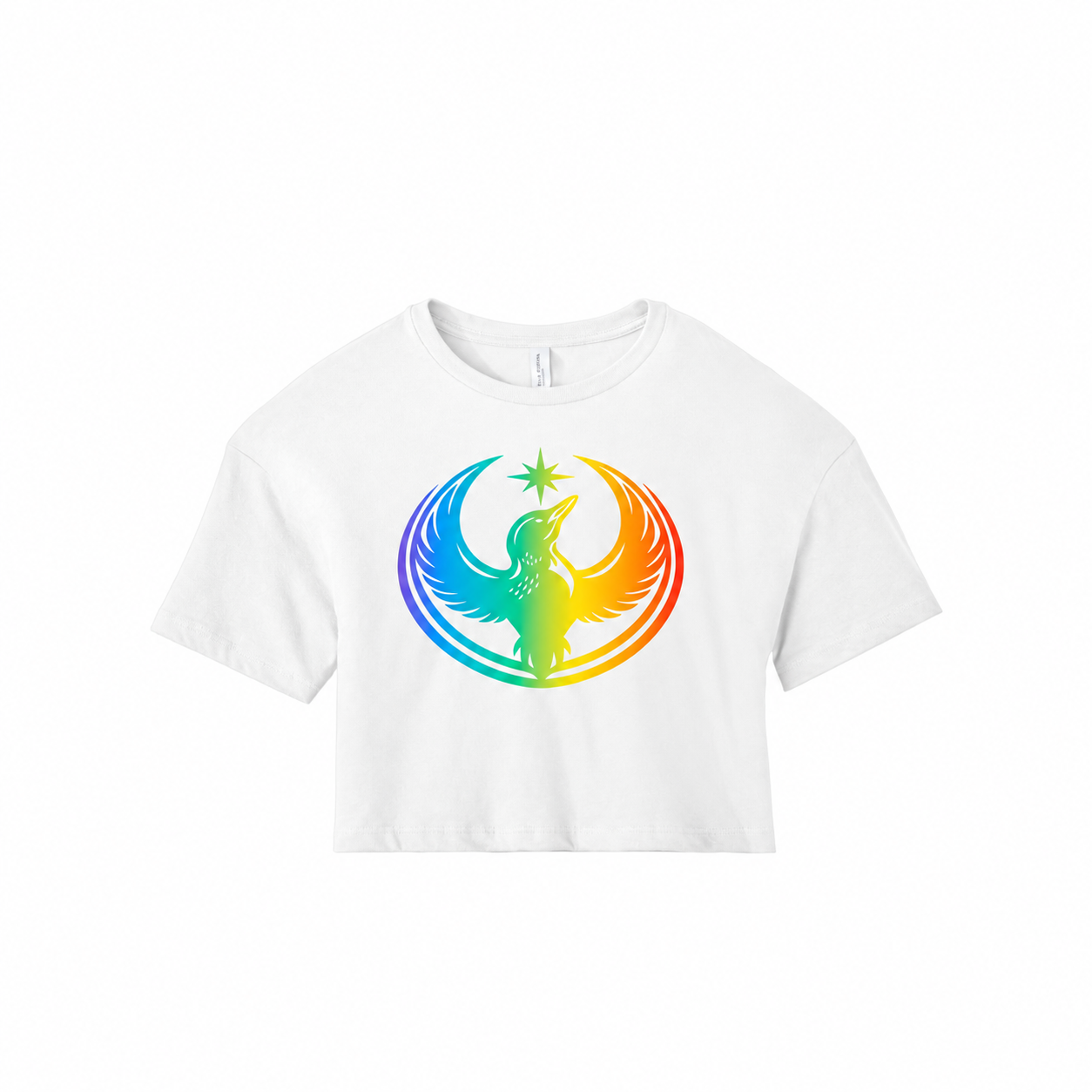 Pride Rebel Loon Crop Top in white