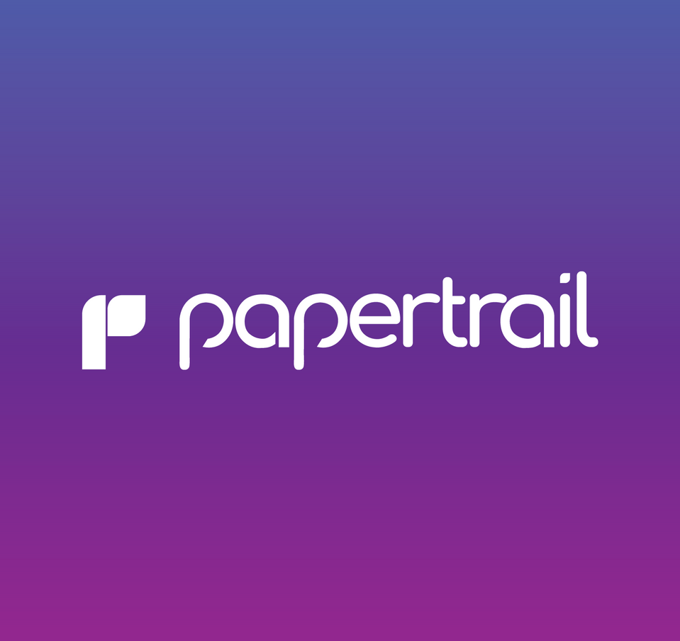 purple gradient with white modern logo