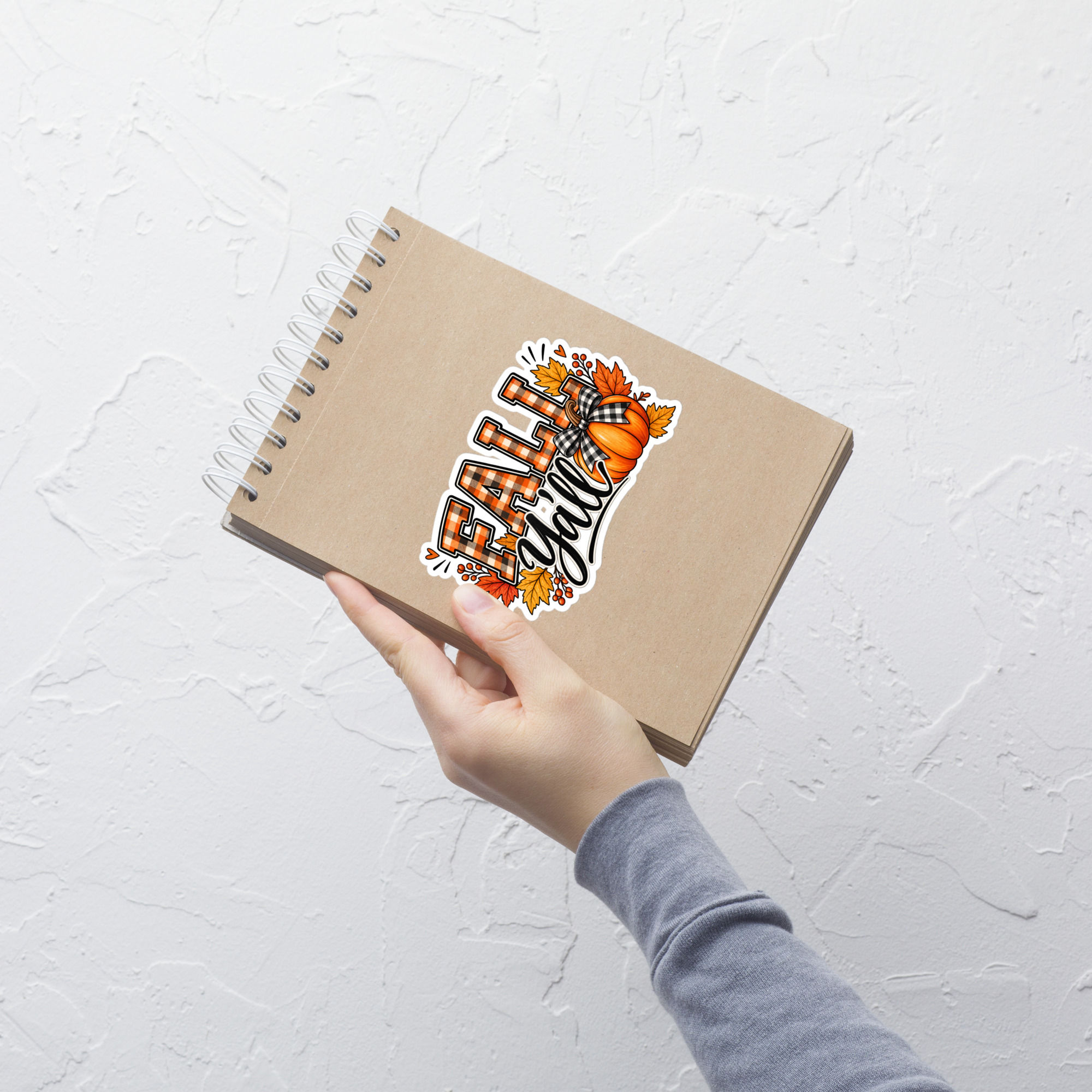 Fall Y’all Plaid Sticker! Bubble-free stickers