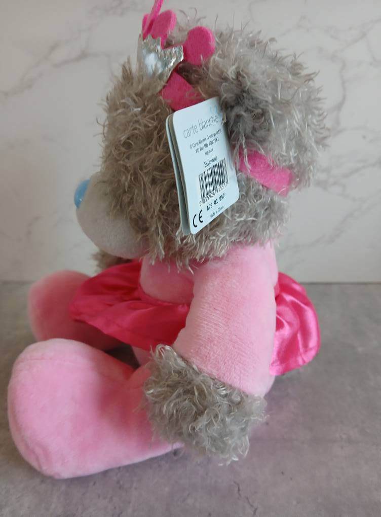 Adopt a plush - Princess me to you grey bear, 8 inches