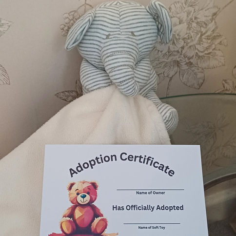 Adopt a plush - baby soft toy elephant with blanket