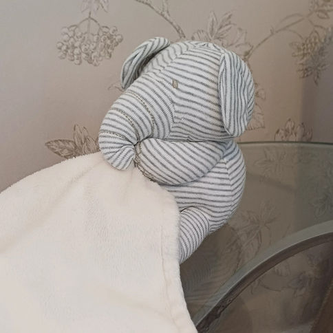 Adopt a plush - baby soft toy elephant with blanket