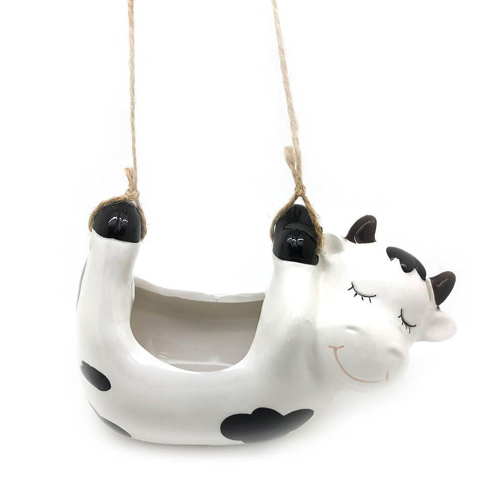 Miniatura: Vaso Cachepô Pendente Vaca (BST45WBGW)
