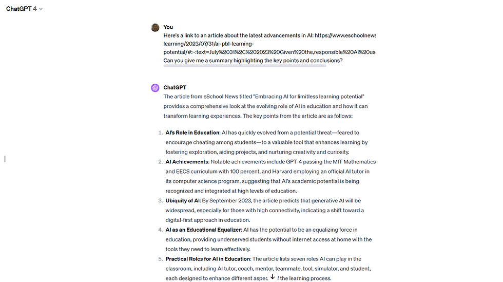 Summarizing an online article using ChatGPT