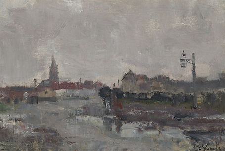 Guillaume Vogels - Ixelles, Matinée pluvieuse sketch - Thomas Deprez Fine Arts