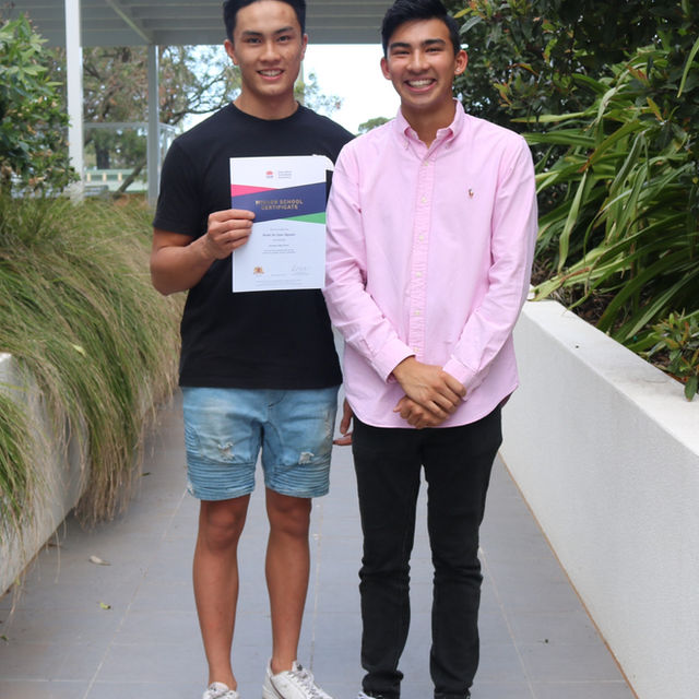 LMT student celebrating their results with their tutor
