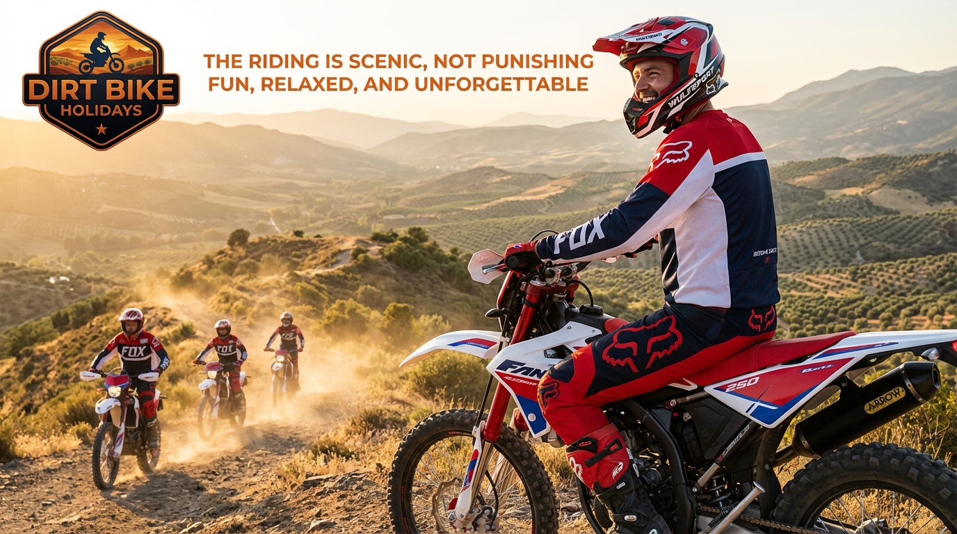 Sarah Johnson - expert motorcycle dirt bike guide for guided holidays in southern Spain